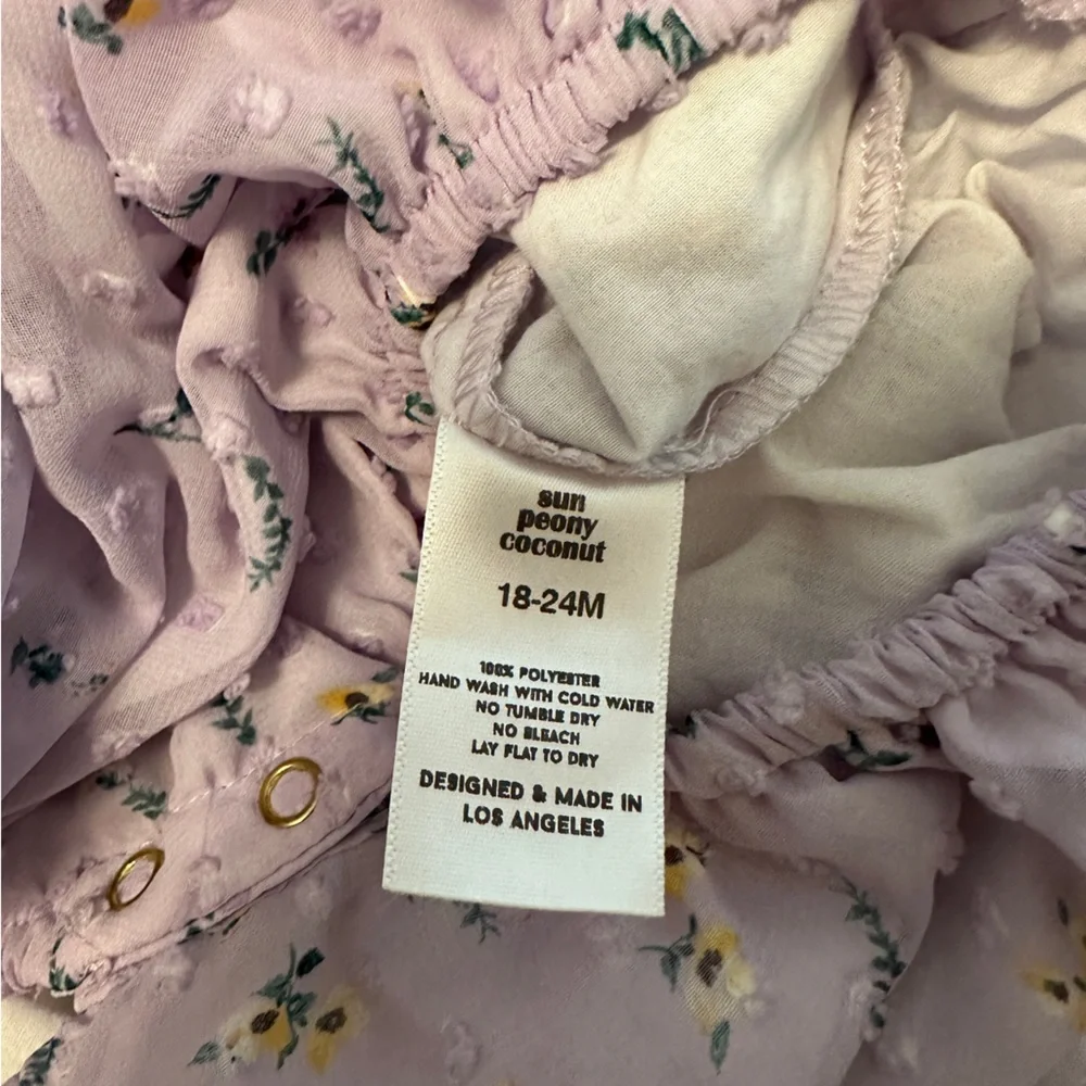 SUN PEONY COCONUT Floral Lilac Romper - Picture 5 of 5